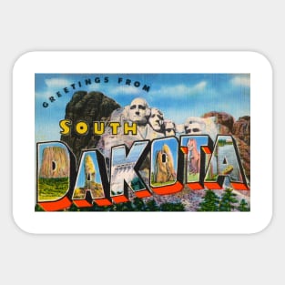 Greetings from South Dakota - Vintage Large Letter Postcard Sticker